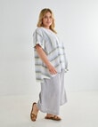 Studio Curve Linen Blend Spliced Tunic, Lemon Stripe product photo View 03 S