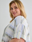 Studio Curve Linen Blend Spliced Tunic, Lemon Stripe product photo View 04 S