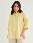 Studio Curve Linen Blend Essential Shirt, Lemon product photo