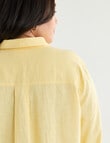 Studio Curve Linen Blend Essential Shirt, Lemon product photo View 05 S