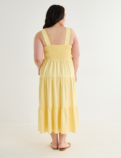 Studio Curve Linen Blend Sleeveless Dress, Lemon product photo View 02 L
