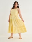 Studio Curve Linen Blend Sleeveless Dress, Lemon product photo View 03 S