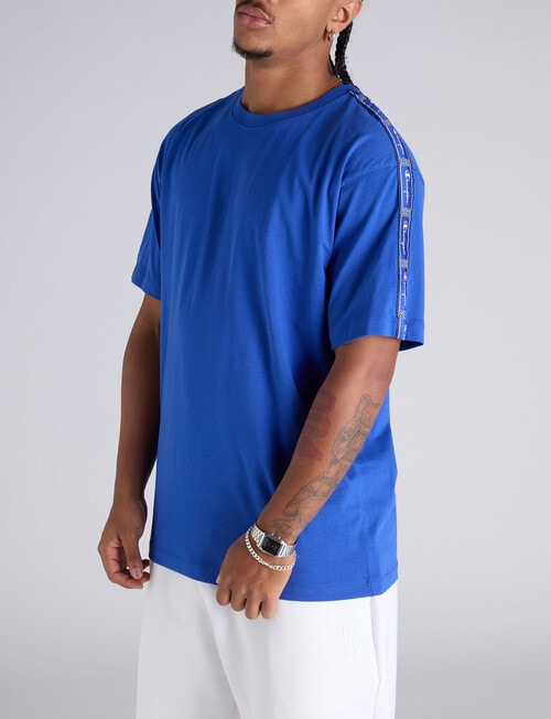 Champion Lux Taping Tee, Deep Royal product photo View 02 L