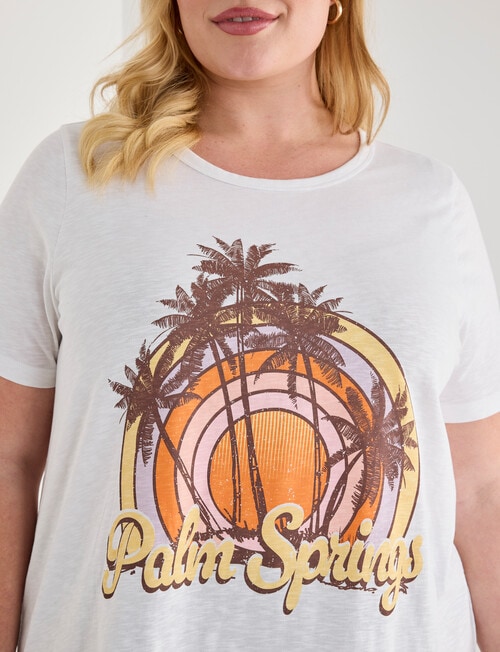 Denim Republic Curve Palm Springs Tee, White product photo View 04 L