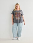 Denim Republic Curve Forge Your Own Path Tee, Charcoal product photo View 03 S