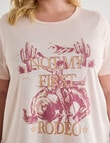 Denim Republic Curve Not My First Rodeo Tee, Blush product photo View 04 S