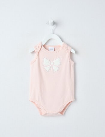 Teeny Weeny Bow Bodysuit, Pink product photo