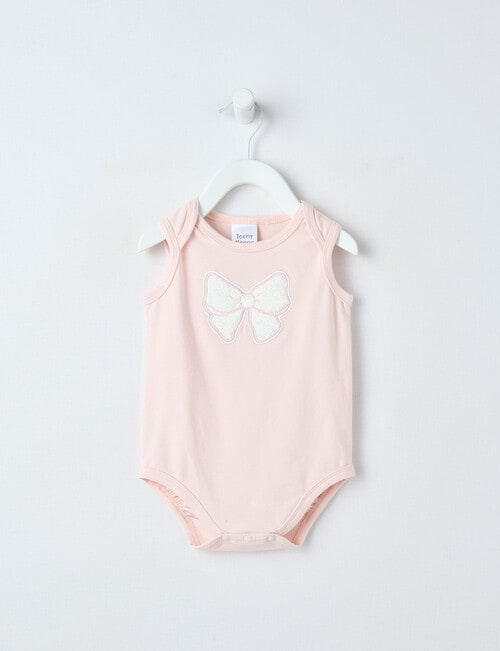 Teeny Weeny Bow Bodysuit, Pink product photo