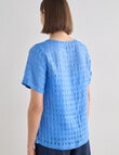 Jigsaw Xanthe Checked Top, Blue product photo View 02 S