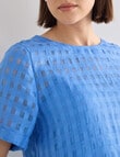 Jigsaw Xanthe Checked Top, Blue product photo View 05 S
