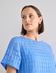Jigsaw Xanthe Checked Top, Blue product photo View 06 S