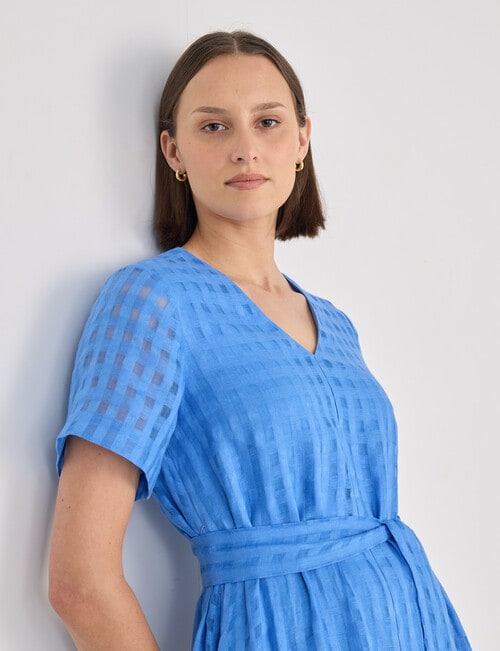 Jigsaw Xanthe Check Midi Dress, Blue product photo View 04 L
