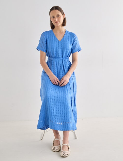 Jigsaw Xanthe Check Midi Dress, Blue product photo View 05 L