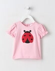 Teeny Weeny Play Time Lady Bug Tee, Pink product photo