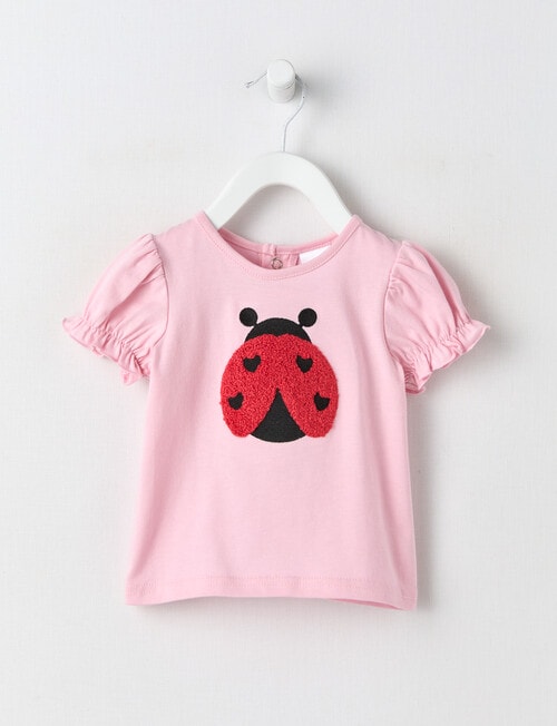 Teeny Weeny Play Time Lady Bug Tee, Pink product photo