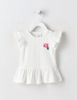 Teeny Weeny Play Time Lady Bug Peplum Tee, White product photo