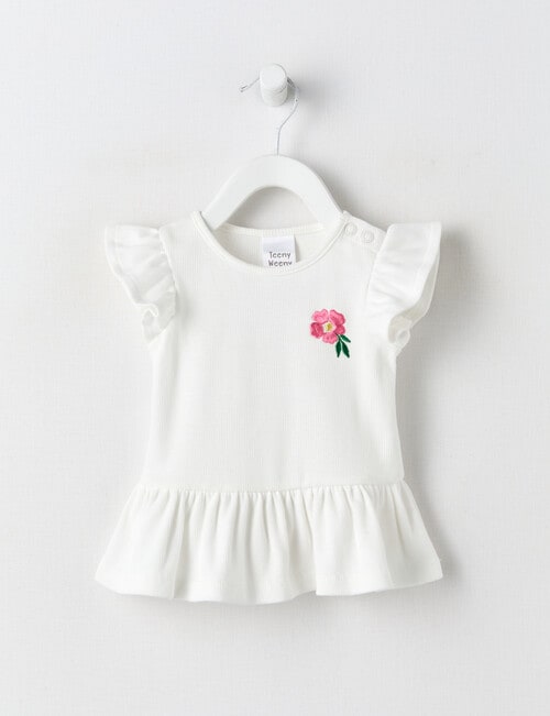 Teeny Weeny Play Time Lady Bug Peplum Tee, White product photo