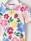 Teeny Weeny Play Time Lady Bug Floral Tee, White product photo View 02 S