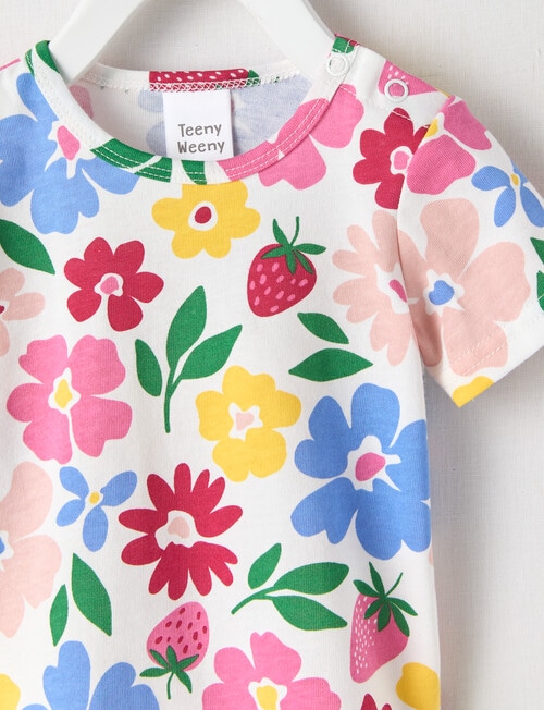 Teeny Weeny Play Time Lady Bug Floral Tee, White product photo View 02 L