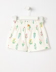 Teeny Weeny Lady Bug Play Knit Floral Short, White product photo