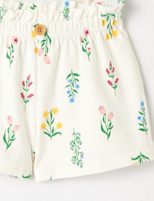 Teeny Weeny Lady Bug Play Knit Floral Short, White product photo View 02 L