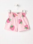 Teeny Weeny Lady Bug Play Knit Strawberries Short, Pink product photo