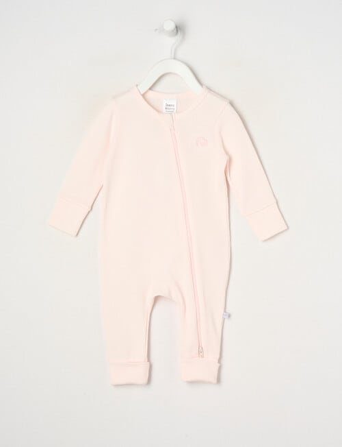 Teeny Weeny Sleep Unisex Waffle Sleepsuit, Petal Pink product photo