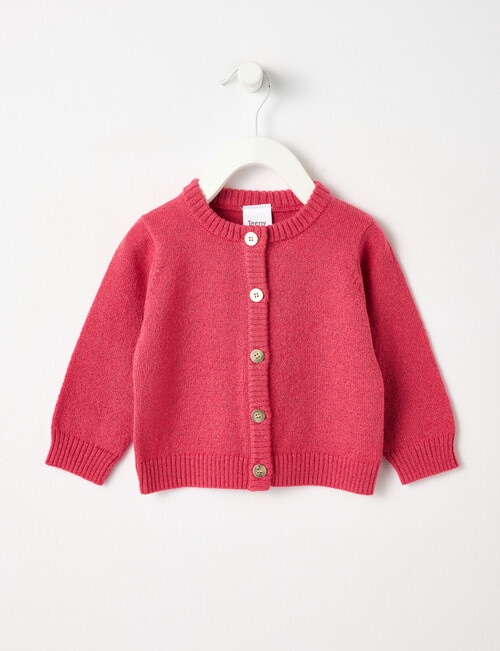 Teeny Weeny Lady Bug Shiny Cardigan, Pink product photo