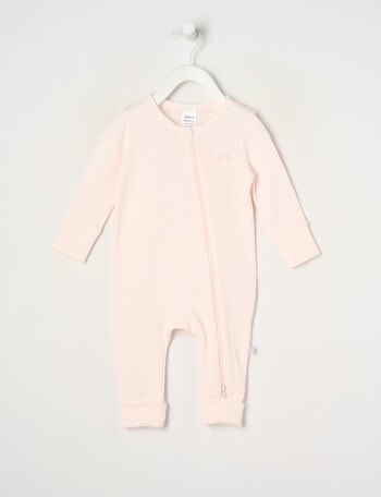 Teeny Weeny Sleep Unisex Waffle Sleepsuit, Petal Pink product photo