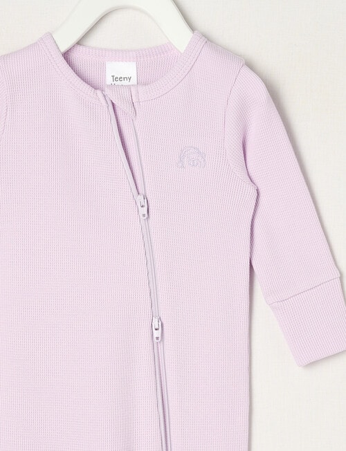 Teeny Weeny Sleep Unisex Waffle Sleepsuit, Orchid product photo View 02 L