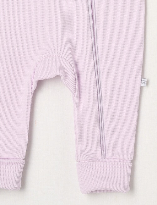 Teeny Weeny Sleep Unisex Waffle Sleepsuit, Orchid product photo View 03 L