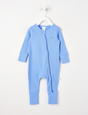 Teeny Weeny Sleep Unisex Waffle Sleepsuit, Blue product photo