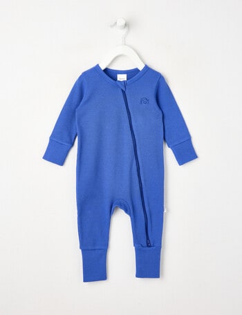 Teeny Weeny Sleep Unisex Waffle Sleepsuit, Blue product photo