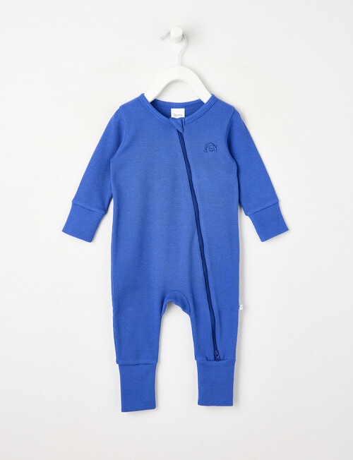 Teeny Weeny Sleep Unisex Waffle Sleepsuit, Blue product photo