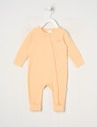 Teeny Weeny Sleep Unisex Rib Sleepsuit, Blanched Apricot product photo