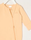 Teeny Weeny Sleep Unisex Rib Sleepsuit, Blanched Apricot product photo View 02 S