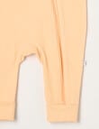 Teeny Weeny Sleep Unisex Rib Sleepsuit, Blanched Apricot product photo View 03 S