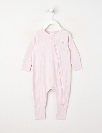 Teeny Weeny Sleep Unisex Rib Sleepsuit, Lilac product photo