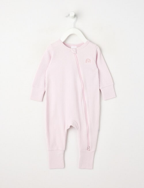 Teeny Weeny Sleep Unisex Rib Sleepsuit, Lilac product photo
