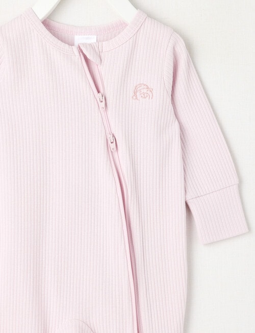 Teeny Weeny Sleep Unisex Rib Sleepsuit, Lilac product photo View 02 L