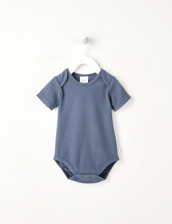 Teeny Weeny Essentials Rib Bodysuit, Charcoal product photo