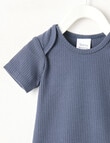 Teeny Weeny Essentials Rib Bodysuit, Charcoal product photo View 02 S