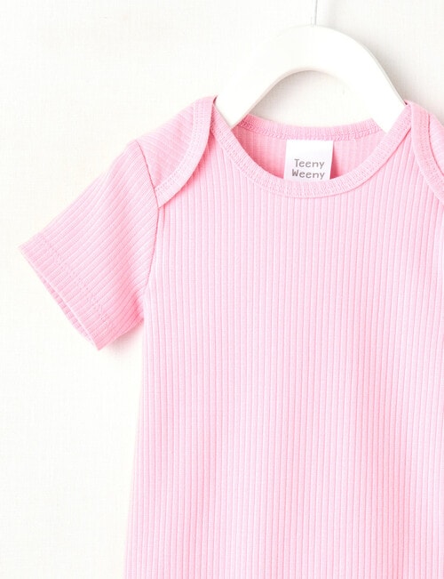 Teeny Weeny Essentials Rib Bodysuit, Pink product photo View 02 L