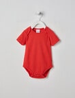 Teeny Weeny Short Sleeve Rib Bodysuit, Fire Red product photo