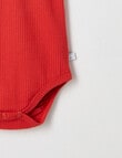 Teeny Weeny Short Sleeve Rib Bodysuit, Fire Red product photo View 03 S