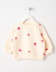 Teeny Weeny Lady Bug Play Strawberries Sweatshirt, Cream product photo