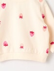 Teeny Weeny Lady Bug Play Strawberries Sweatshirt, Cream product photo View 02 S