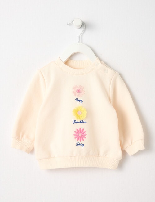 Teeny Weeny Lady Bug Play Flowers Sweatshirt, Cream product photo