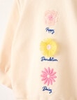 Teeny Weeny Lady Bug Play Flowers Sweatshirt, Cream product photo View 02 S