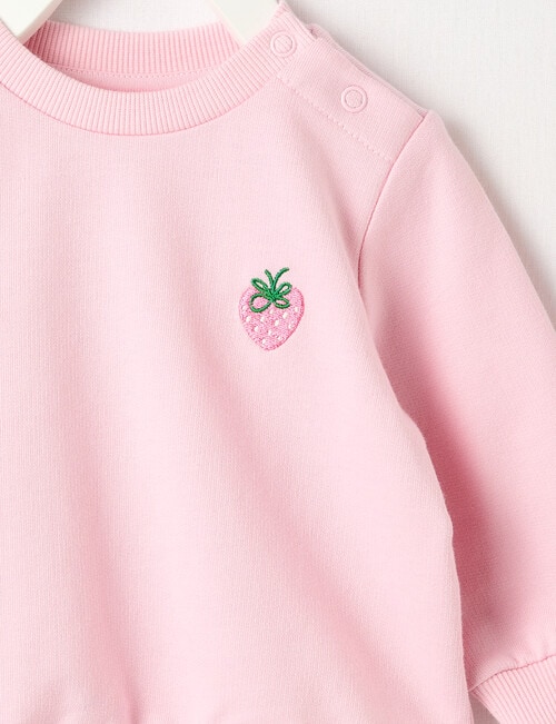 Teeny Weeny Lady Bug Play Strawberry Sweatshirt, Pink product photo View 02 L